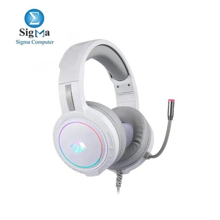 Redragon H270 RGB Gaming Headset with Microphone Wired Compatible with Xbox One, Nintendo Switch, PS4, PS5, PC and Laptops (White)