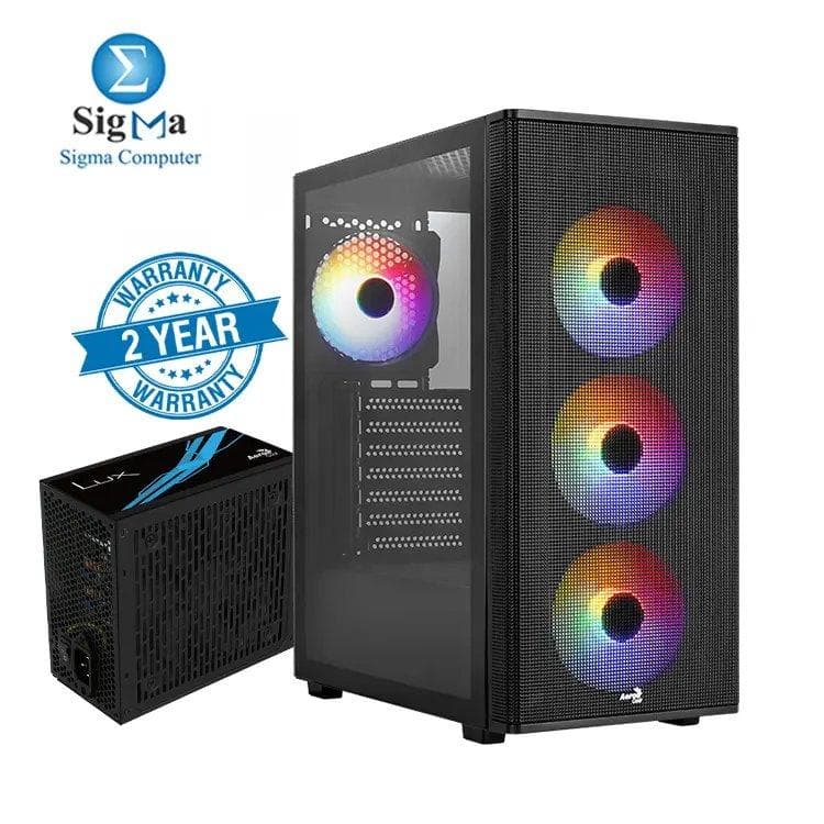 كيسة كمبيوتر ايروكول Designer ARGB + باور سبلاي LUX 550W (80 Plus Bronze)
