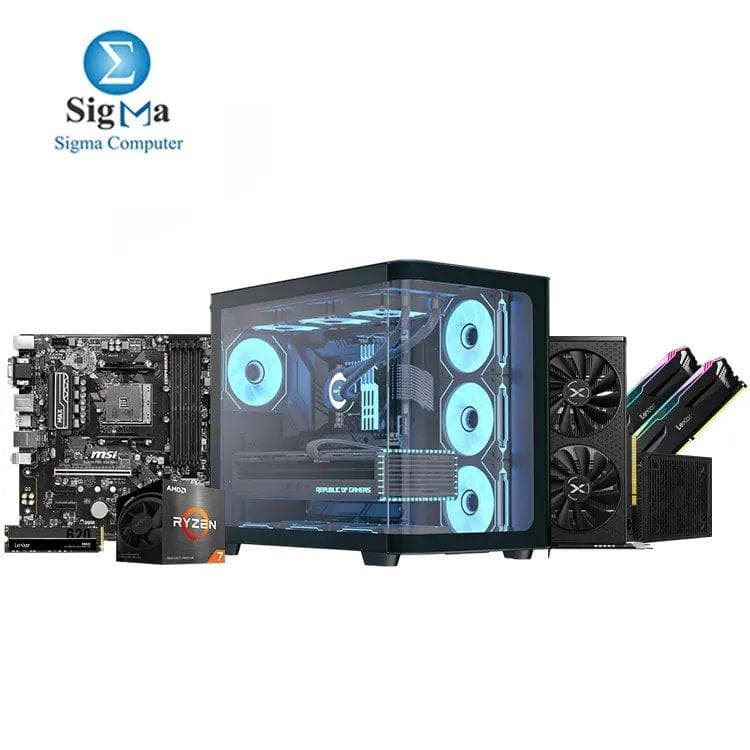 تجميعة R7 5700 RX6650XT - لوحة أم ام اس اي B450M PRO-VDH Max - معالج اي ام دي Ryzen 7 5700 - رامات Lexar 2x8GB 3600MHz - كرت شاشة XFX RX 6650 XT 8GB - هارد Lexar NM620 256GB - كيسة AEROCOOL P500C أسود - باور Aerocool LUX 750W 80+Bronze