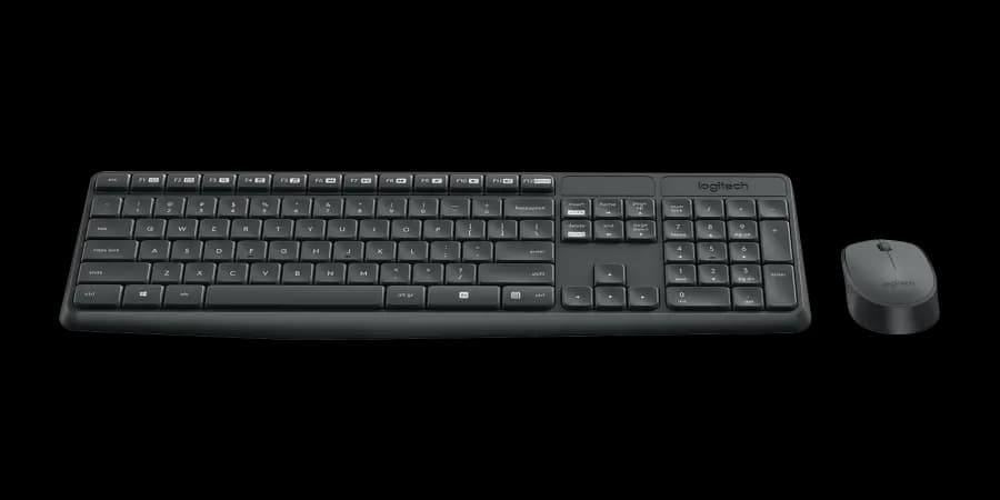 Logitech MK235 Wireless Keyboard and Mouse Combo for Windows, 2.4 GHz Wireless Unifying USB Receiver, 15 FN Keys, Long Battery Life, Compatible with PC, Laptop