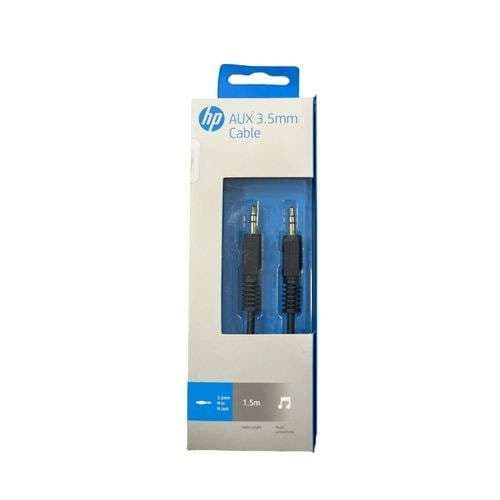 Cable AUX 3.5 mm 1.5 m length of HP – Black HP027GBBLK1.5TW