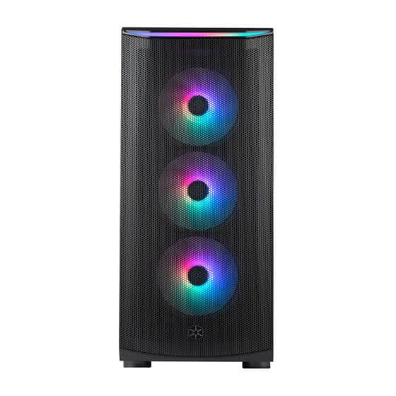 SilverStone Technology FARA 512Z High airflow ATX mid-tower chassis with dual radiator support and ARGB lighting SST-FA512Z-BG-V2 (Black, tempered glass, 4 ARGB fans, ARGB light strip)