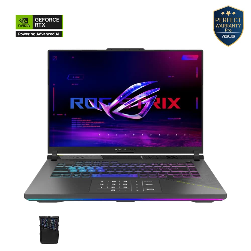 ASUS ROG STRIX G16 G614FM-RV169W – GeForce RTX 5060 – Ryzen 9 9955HX – 16GB – 1TB SSD – 16 INCHFHD 165Hz – Win 11