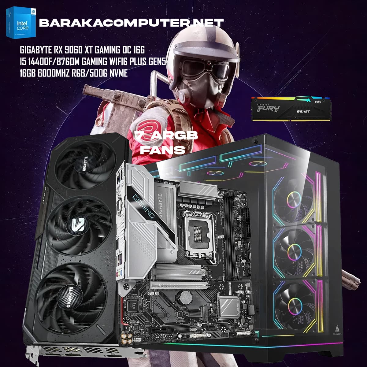 “9060 XT 16G/14400F/B760”RTX GAMING PC
