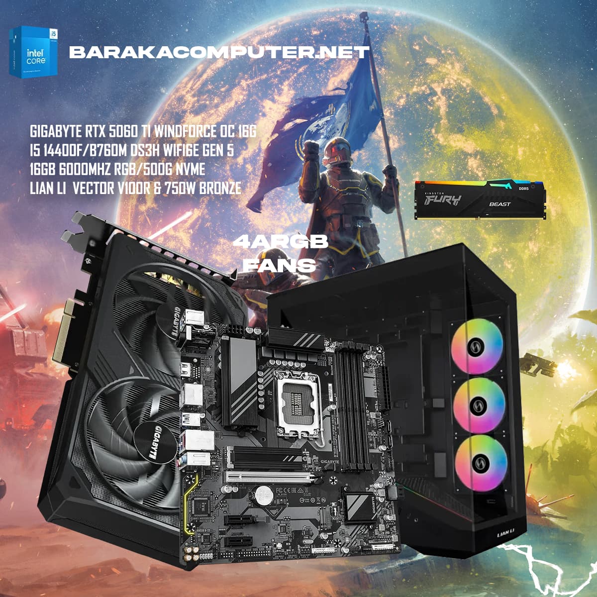 “5060 TI 16G/14400F/B760”RTX GAMING PC