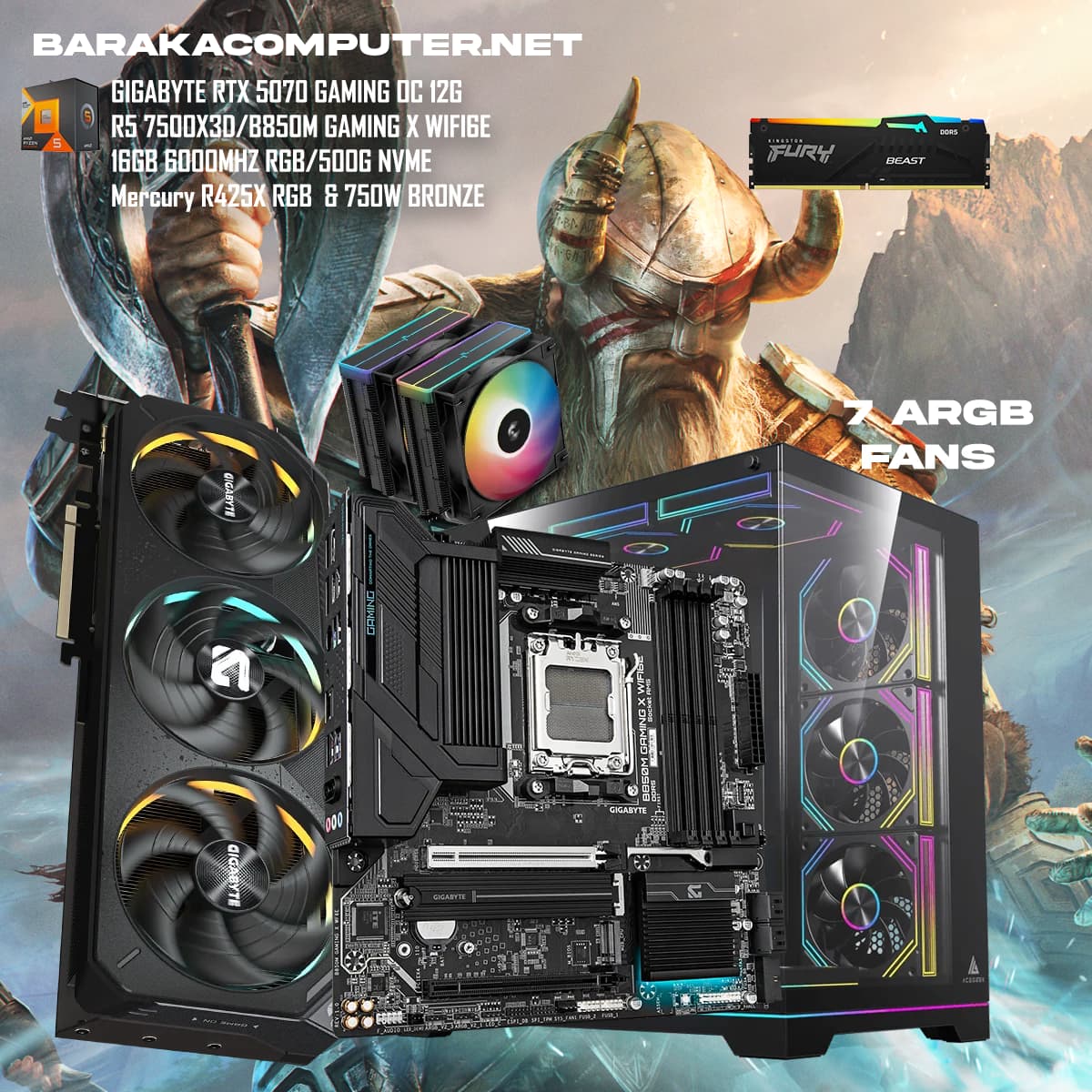 “5070/7500X3D/B850”RTX GAMING PC