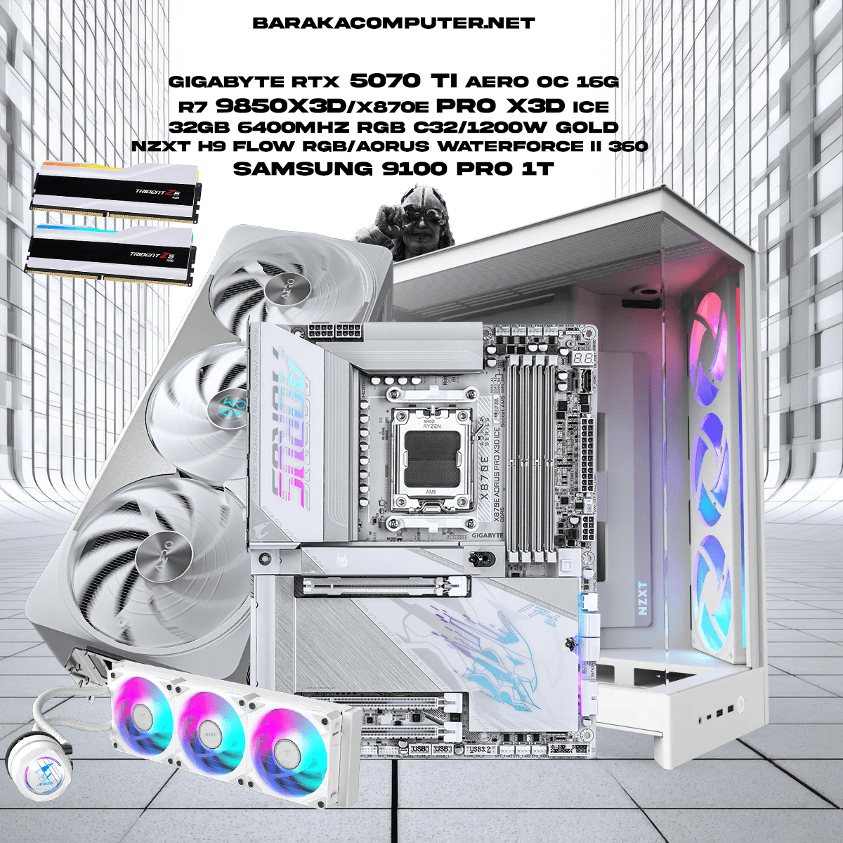 “5070 TI/9850X3D/X870E″ICE RTX GAMING PC
