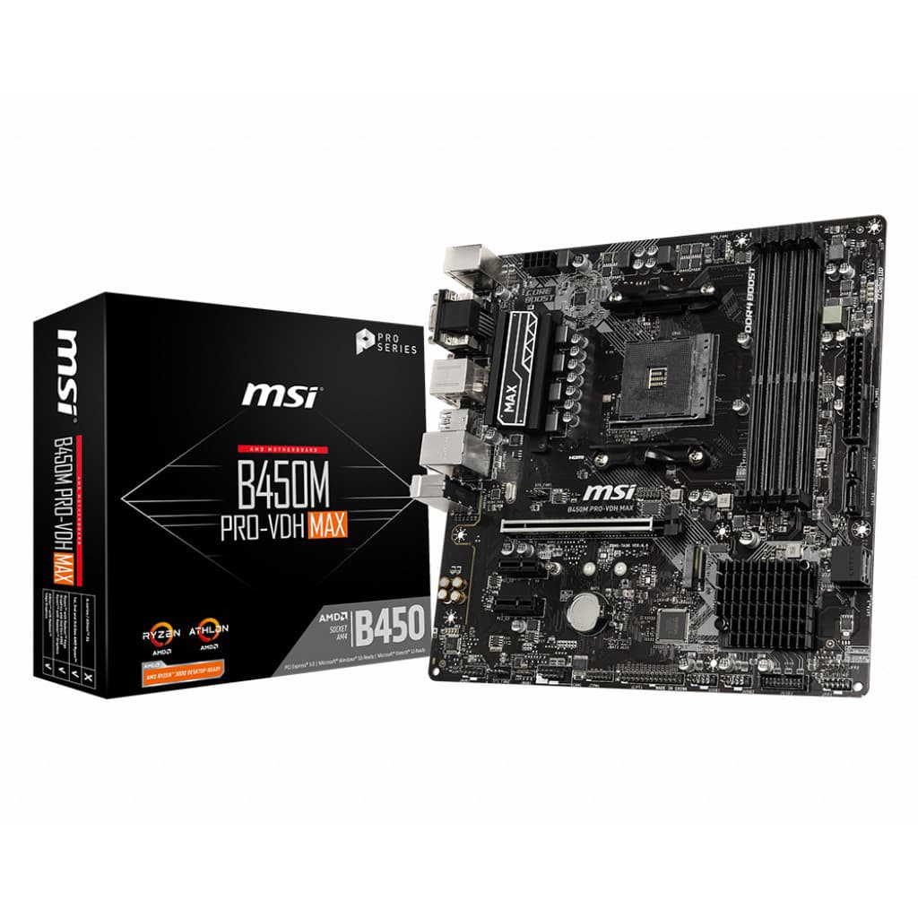 MSI B450M PRO-VDH MAX Socket AMD AM4 Motherboard