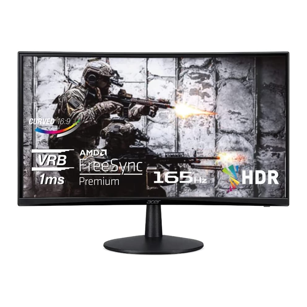 Acer Nitro ED240Q Sbiip 23.6″ Full HD 1920 x 1080 VA 1500R Curved Gaming Monitor | AMD FreeSync Premium | 165Hz Refresh Rate | 1ms (VRB) | ZeroFrame
