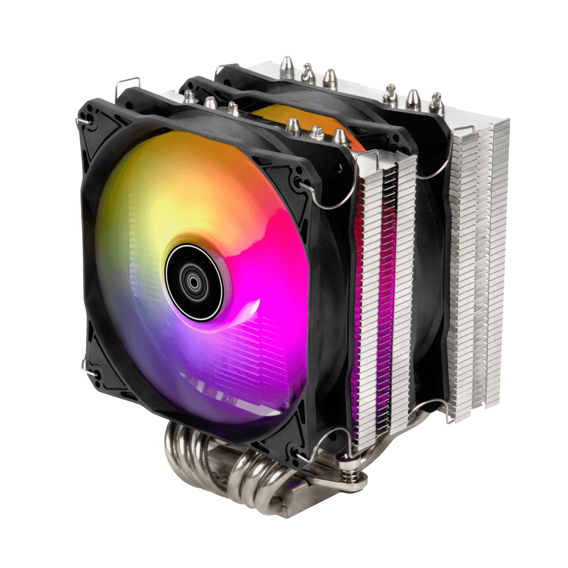 SilverStone Hydrogon D120 ARGB Dual tower CPU cooler with 6 heat-pipes and dual 120mm ARGB fans