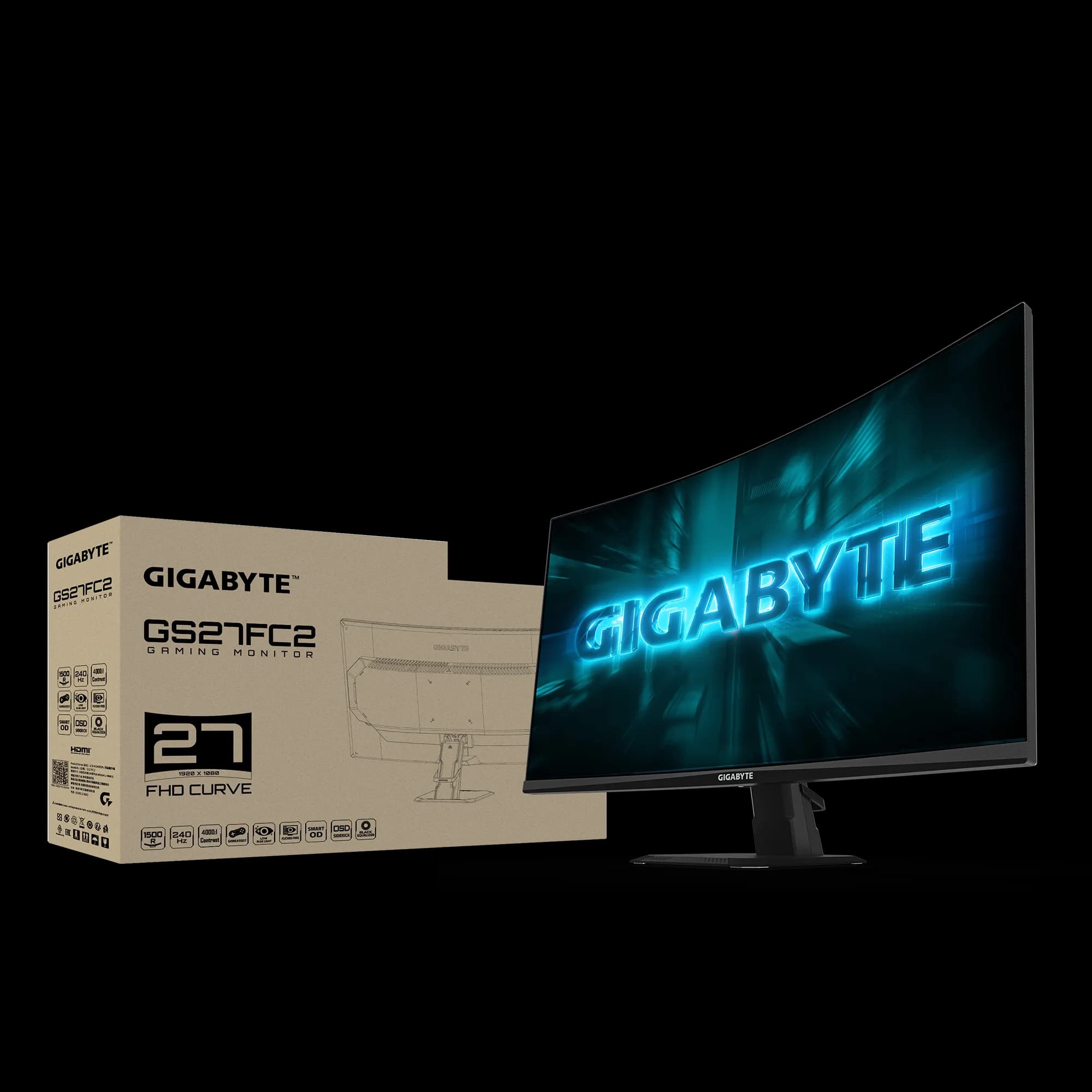 GIGABYTE GS27FC2 Gaming Monitor 27 inch – FHD 1080×1920 – 240 Hz – VA 1500R – 1ms (GTG)