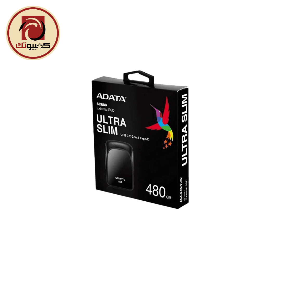 ADATA SC680 480GB Portable External SSD – USB 3.2 Gen 2 Type-C High-Speed Storage (ASC680-480GU32G2-CBK)