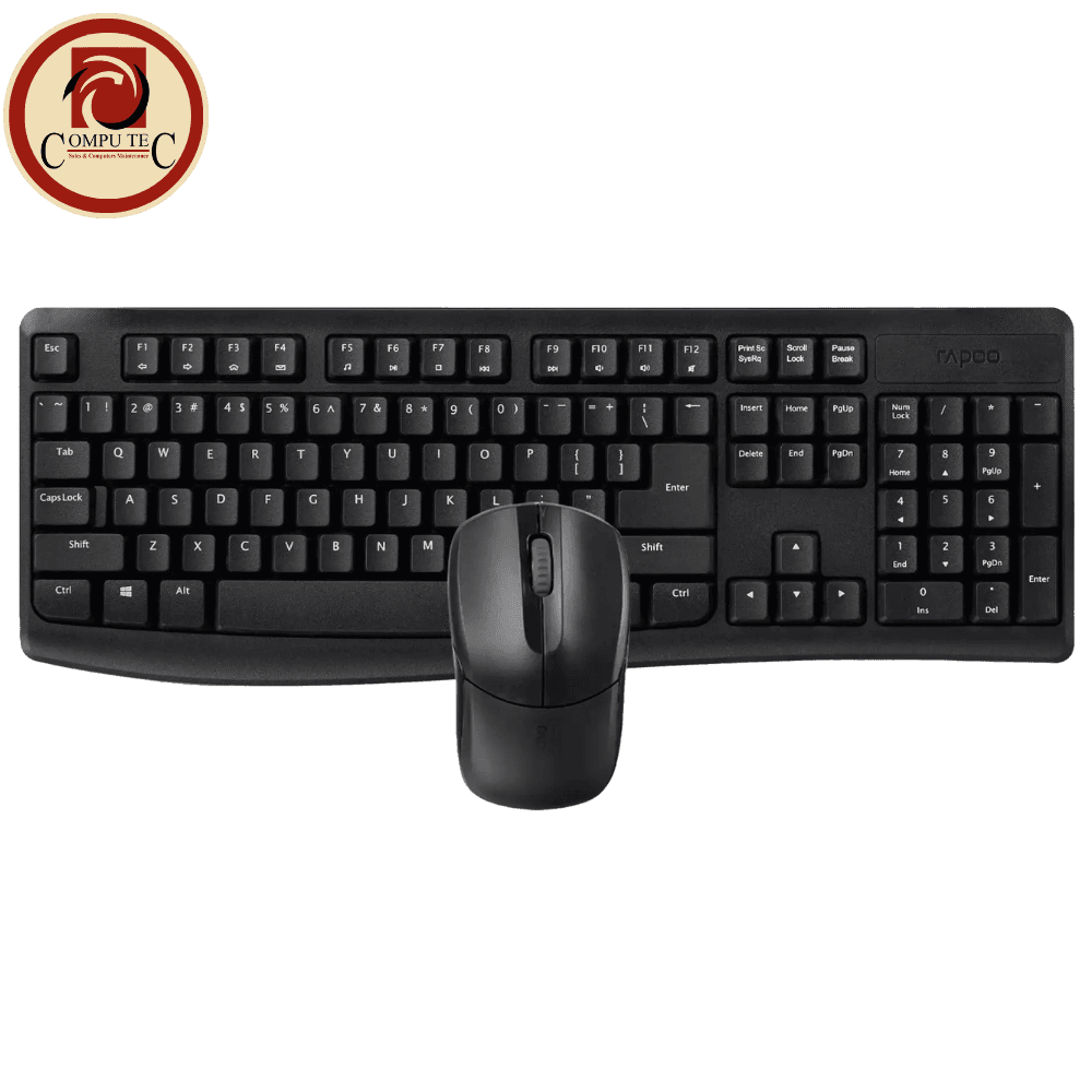 Rapoo X1800Pro Wireless Desktop Set – 2.4 GHz, Spill-Resistant Keyboard and 1000 DPI Mouse.