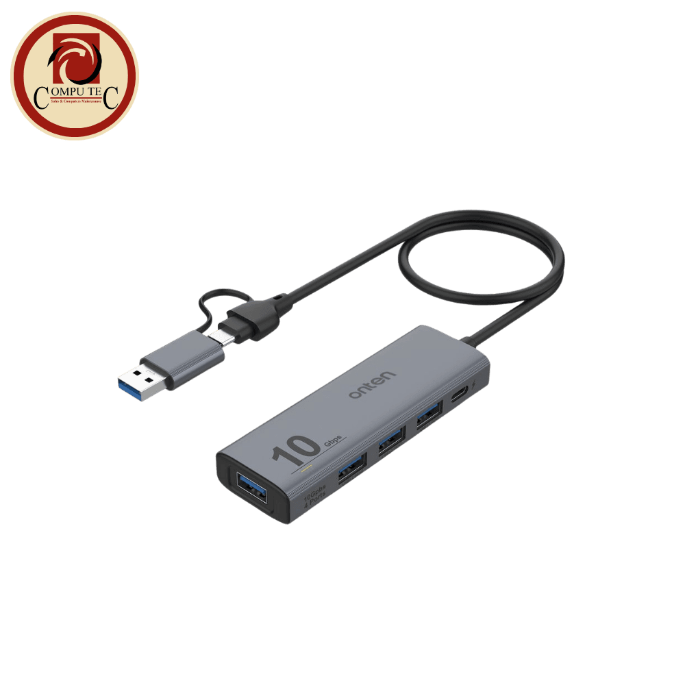 OntEN UCA611 2-in-1 10G Hub – 4-Port USB 3.2 Gen 2 Hub with Dual Host (USB-C & USB-A) Connection
