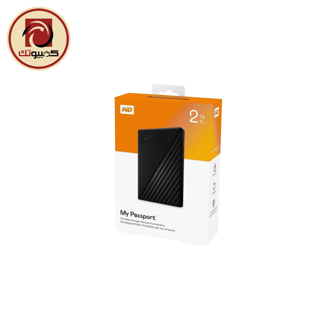 WD My Passport 2TB Portable External Hard Drive – USB 3.2 Gen 1 Secure Backup Storage, Black