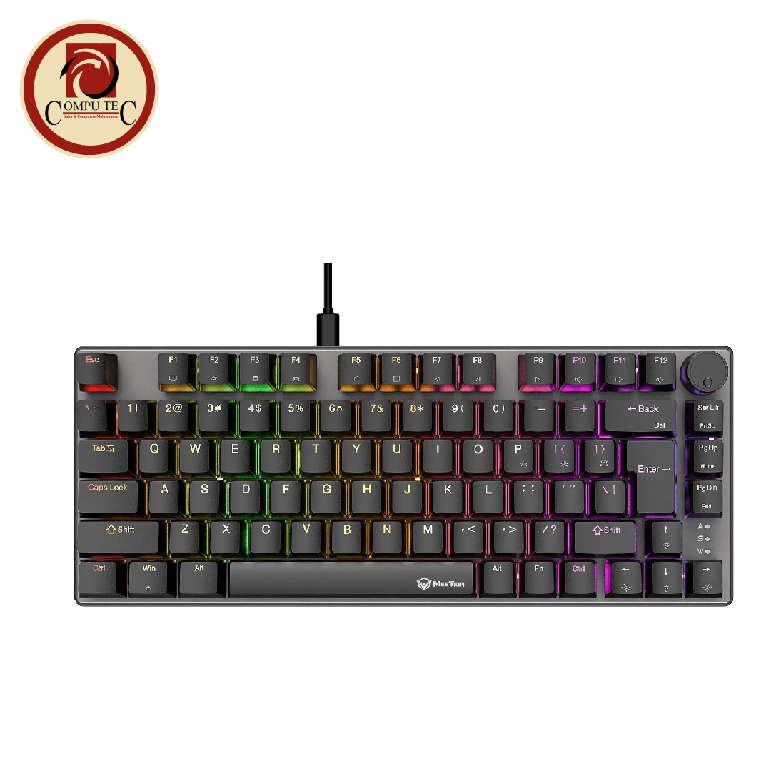 كيبورد جيمنج ميكانيكي Meetion MK006 Pro، إضاءة RGB، سويتش أحمر، حجم 75%
