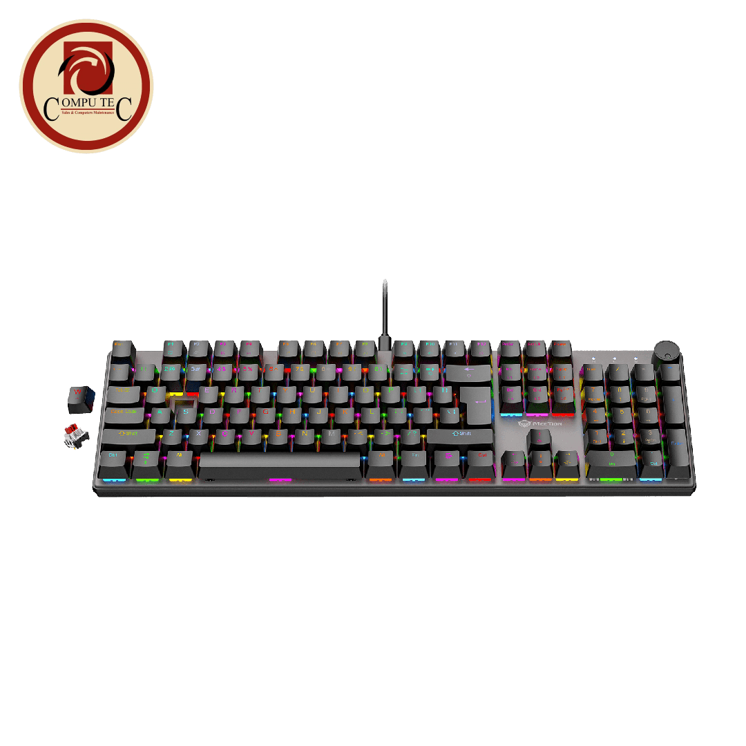 كيبورد جيمنج ميكانيكي Meetion MK009 Pro، إضاءة RGB، سويتش أحمر، حجم كامل