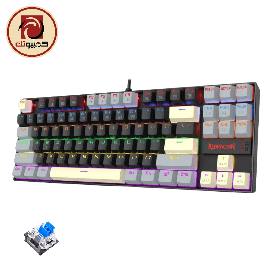 Redragon K552 GLY-R KUMARA Edition Blue Switch Rainbow Mechanical Gaming Keyboard – Arabic / English Layout