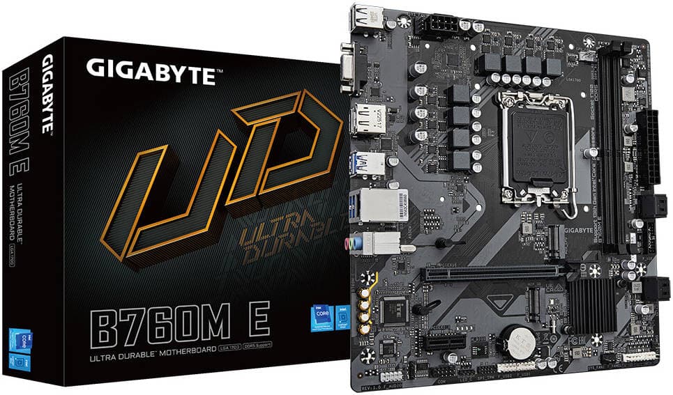 GIGABYTE B760M E DDR5 Motherboard – LGA1700, Intel B760, PCIe 4.0, Dual M.2