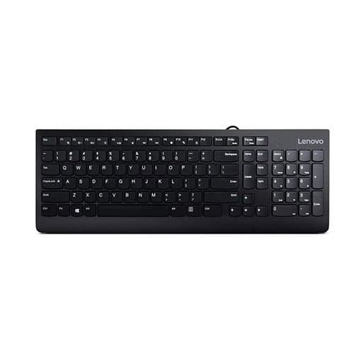Keyboard Lenovo 300 USB – Arabic Complete ergonomic design-Spill water resistant keys with board drain- key caps fitted for your fingertips for more increase typing accuracy and comfort-1 Year
