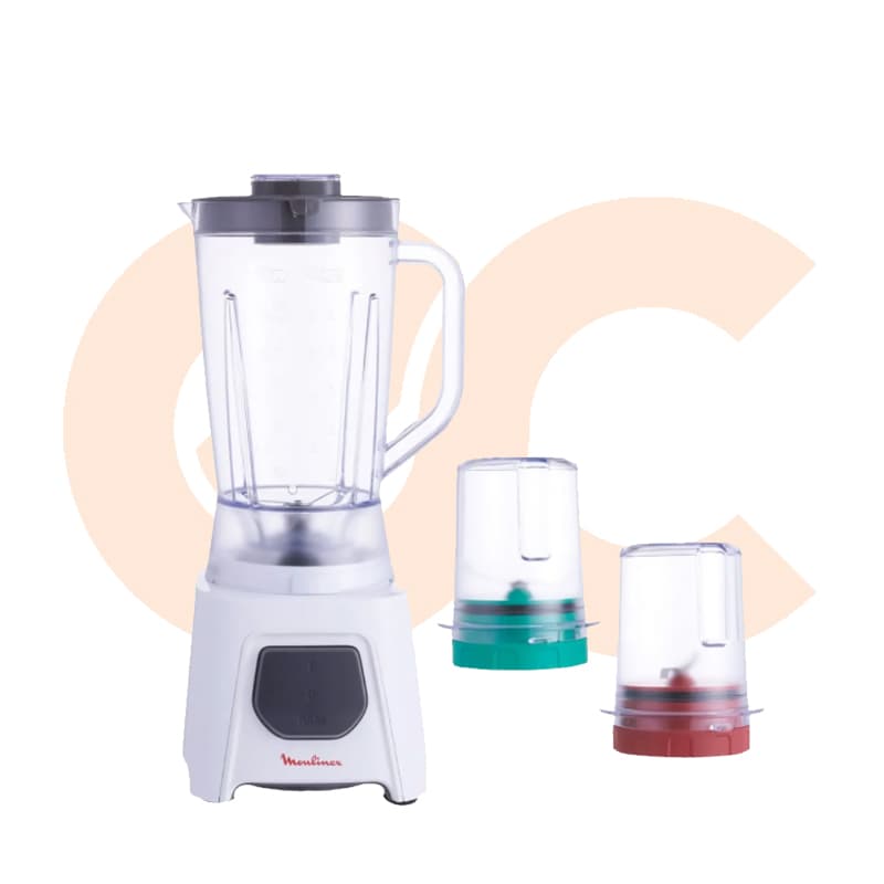 خلاط مولينكس Blendeno، 450 وات، مع مطحنة وكبة، أبيض، موديل LM2C3126