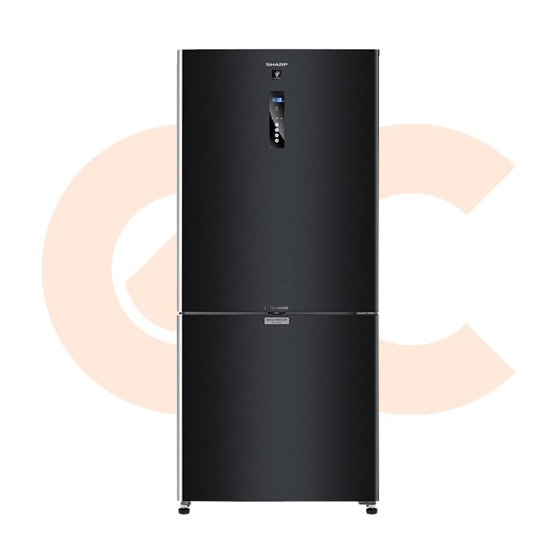 ثلاجة شارب 558 لتر كومبي انفرتر ديجيتال 2 باب اسود موديل SJ-PV73K-BK