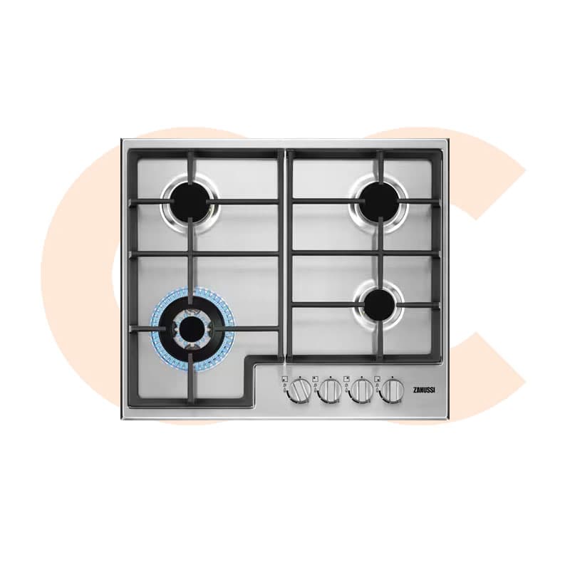Built-In Hob Zanussi -In Gas Stainless  4 Burners 60 cm Model-ZGH66424XS