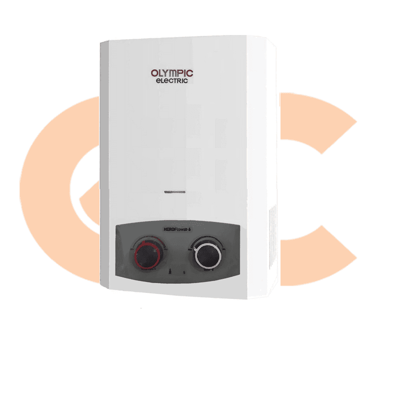 Water Heater Olympic Gas Tank WITH CHIMNEY, 10 Liters, White 945105580