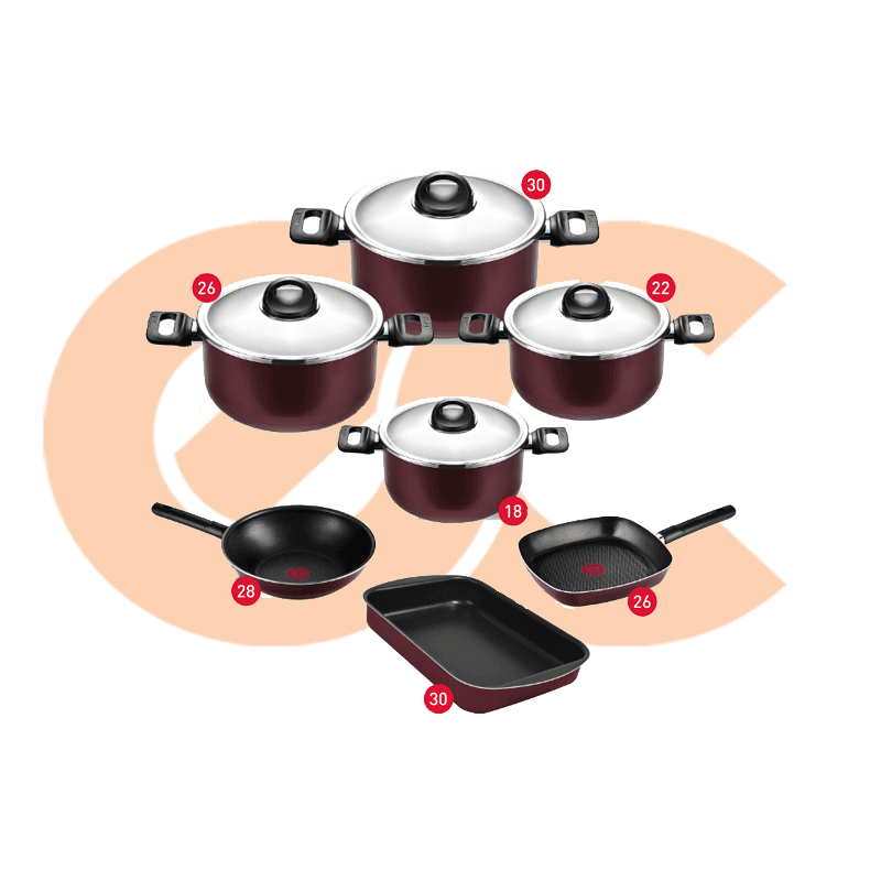 Tefal Armatal Cooking Set Stewpots 18,22,26,30+Wok28+Grill26+Oven Tray30 6221064008670