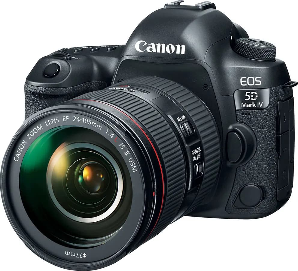 كاميرا كانون DSLR  5  دي، عدسة 24-105 مللي متر، دقة الوضوح 30.4 .ميجابيكسل، شاشة إل سي دي ، أسود