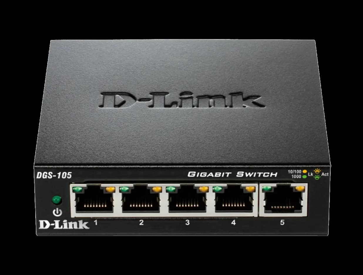 دي لينك Unmanaged سويتش، 5 منافذ، جيجابيت، أسود، DGS-105