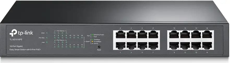 تي بي لينك  نقطة اتصال ذكية سهلة الاستخدام + سويتش 16 منفذ جيجابت ، TL-SG1016PE