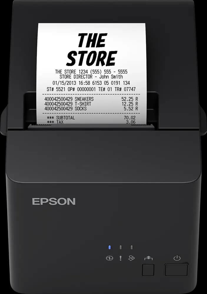 طابعة فواتير حرارية ابسون، أحادية اللون، توصيل USB + انترنت+ سيريال، أسود، TM-T20X-051