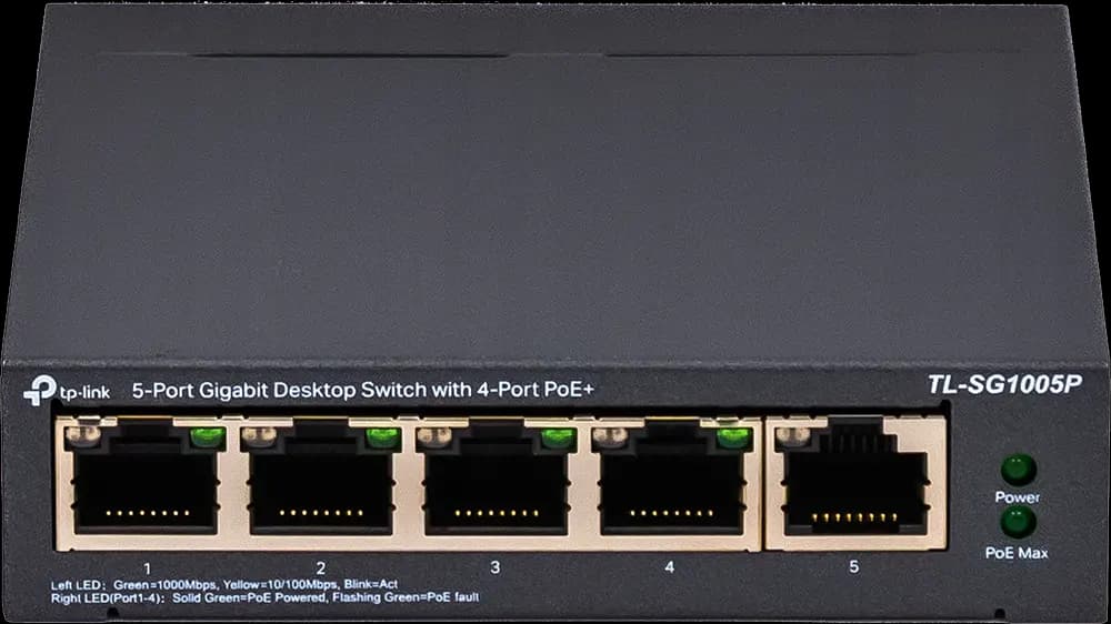 سويتش ايثرنت تي بي لينك 5 منافذ، 1 جيجابت، اسود، TL-SG1005P