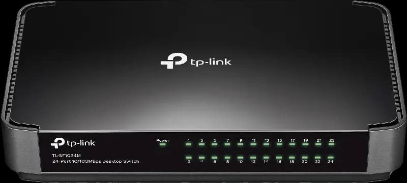محول ايثرنت تي بي لينك 24 مخرج، سرعة 10-100 ميجابت، أسود، TL-SF1024M