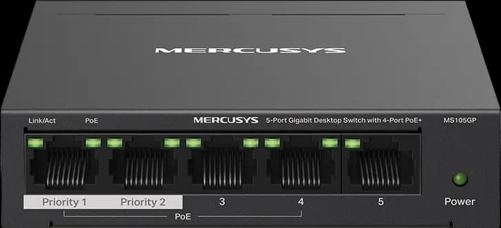 ، سويتش ايثرنت ميركوسيس 5 منافذ، جيجابت أسود، MS105GP