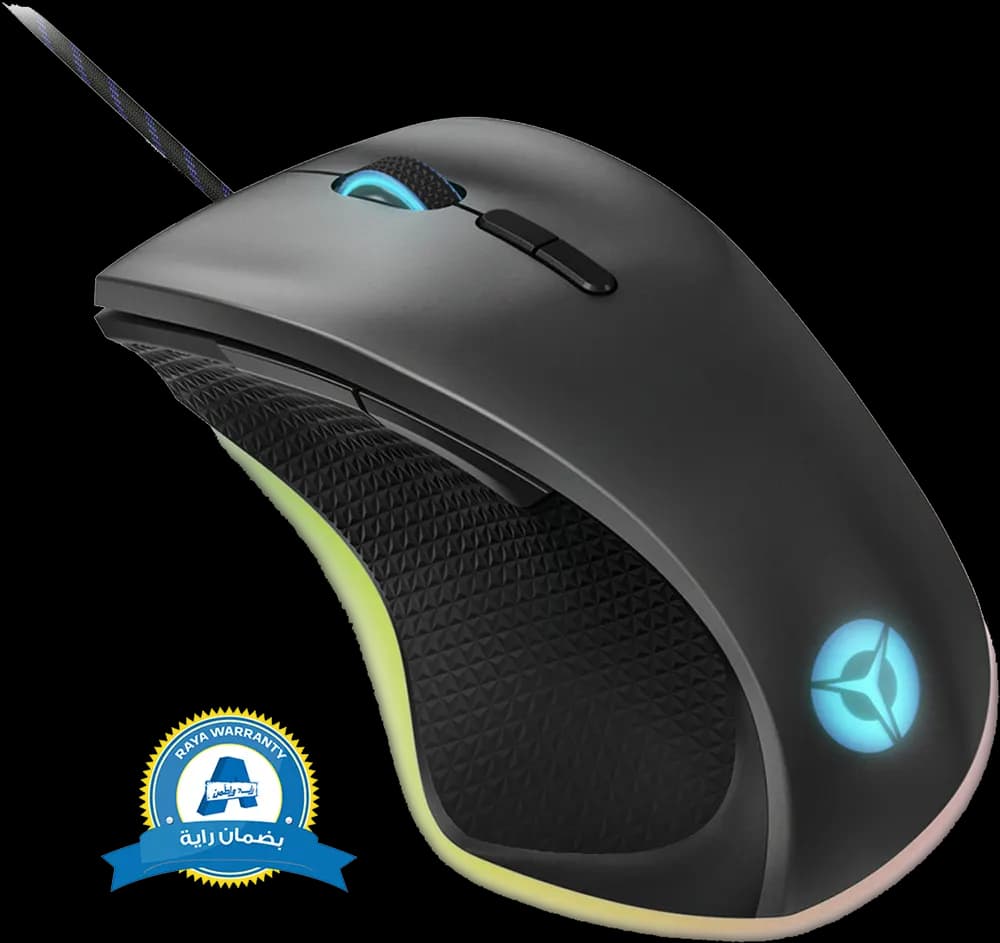 ماوس جيمنج سلكي لينوفو USB، إضاءة RGB، دقة 16000 DPI، أسود، M500