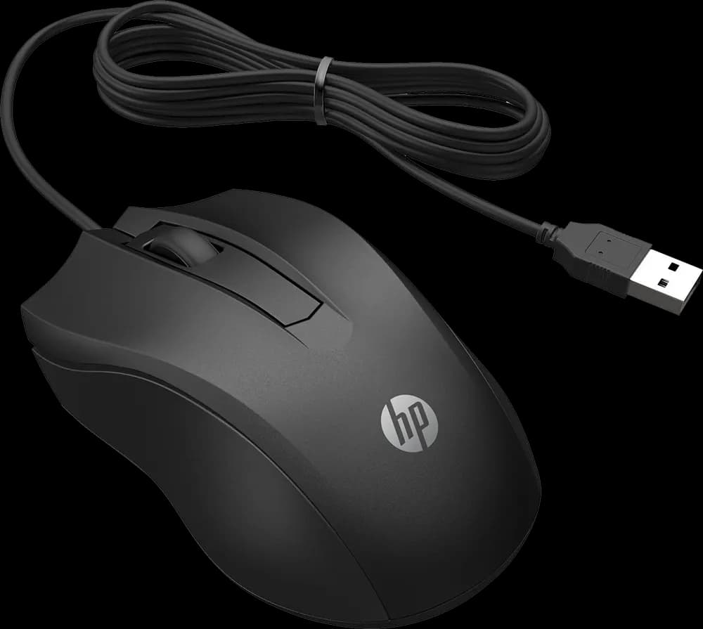 ماوس سلكي اتش بي HP 100، منفذ USB-A، دقة 1600 DPI، أسود