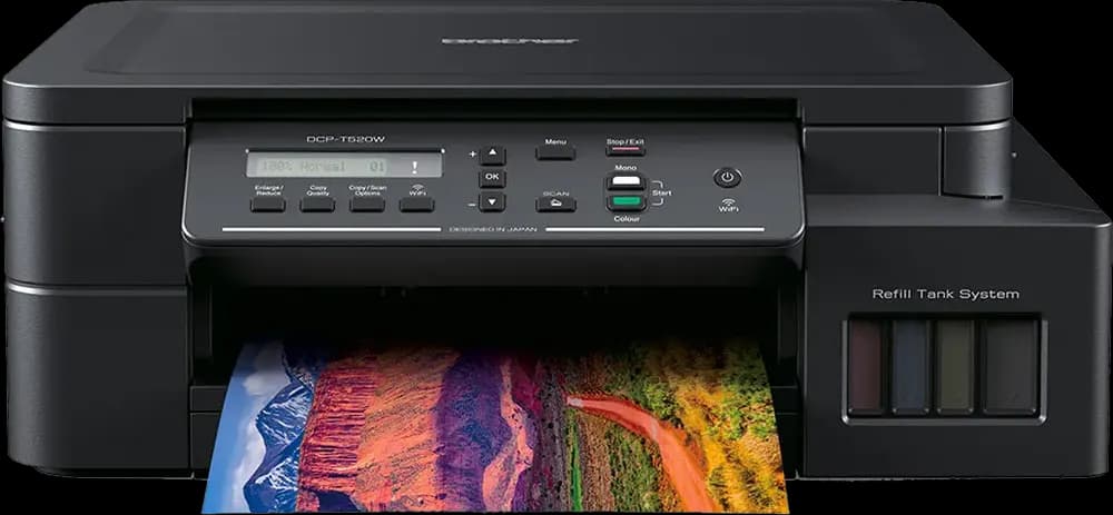 طابعة Brother طابعة حبر ملونة، متعددة الوظائف، واي فاي، اسود، DCP-T520W
