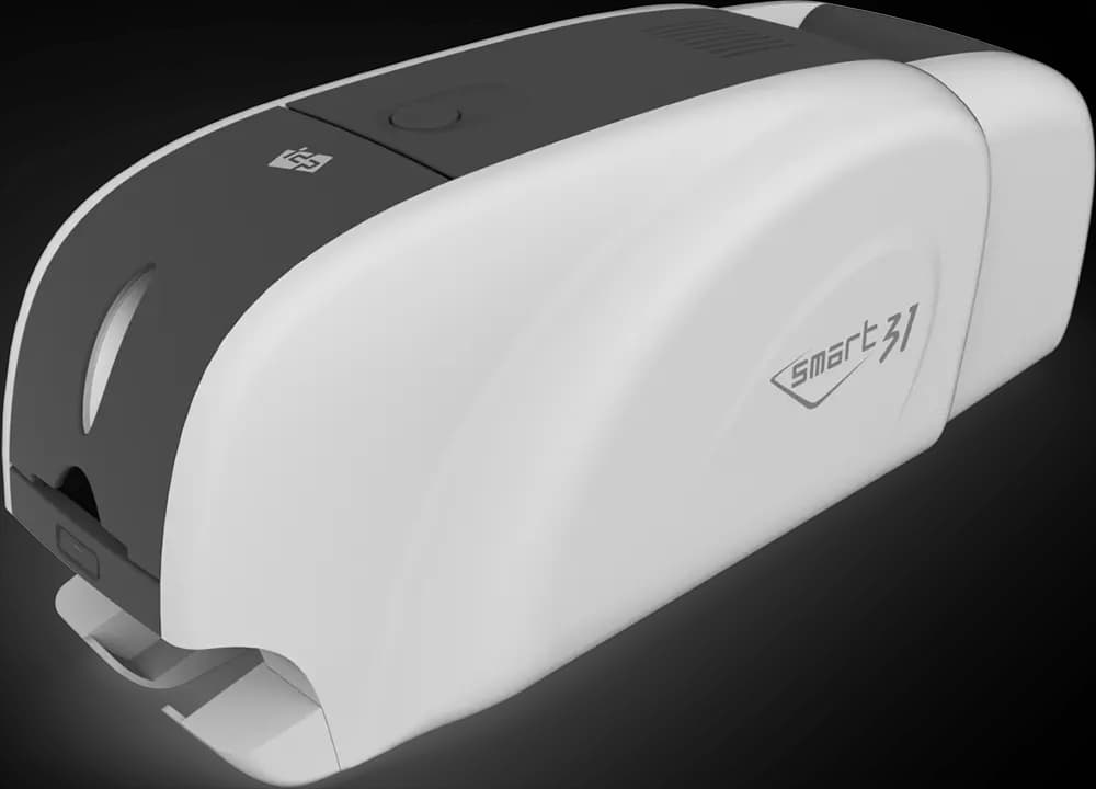 طابعة بطاقات الهوية الذكية IDP SMART-31D طباعة الوان واحادية اللون منفذ USB - أبيض