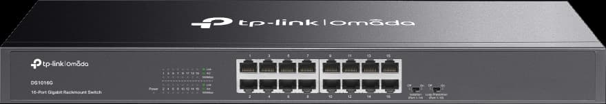 سويتش تي بي لينك  اومادا ، 16 منفذ 10-100-1000 ميجابايت في الثانية RJ45 ، موفر للطاقة ، اسود ، DS1016G