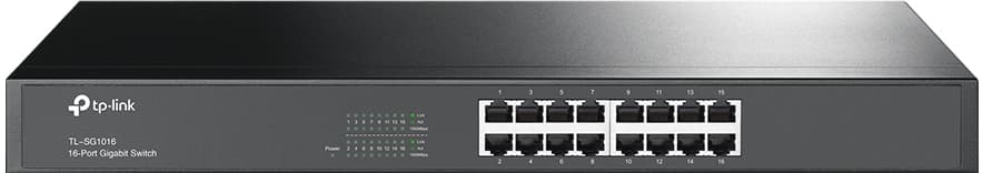سويتش تي بي لينك ، على حامل ، 16 منفذ جيجابت RJ45 ، سرعة 10-100-1000 ميجابت في الثانية ، اسود ، TL-SG1016