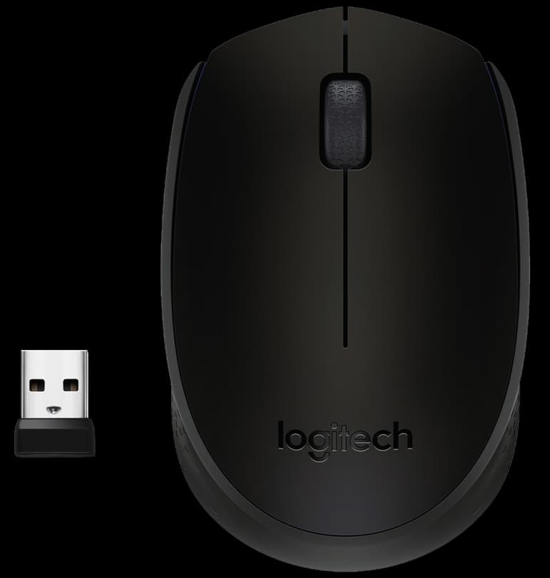 Logitech Wireless Mouse, 1000 DPI, 2.4GHz, 3 Buttons, Black, 910-004424 , M171 , (6 Months Warranty)