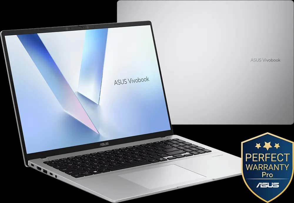 لابتوب اسوس Vivobook 16 X1607QA-MB054W، معالج Snapdragon X X1 26 100، رام 16GB، هارد 1TB SSD، شاشة 16.0 بوصة WUXGA، كرت شاشة مدمج Qualcomm Adreno، ويندوز 11 هوم، لون Cool Silver