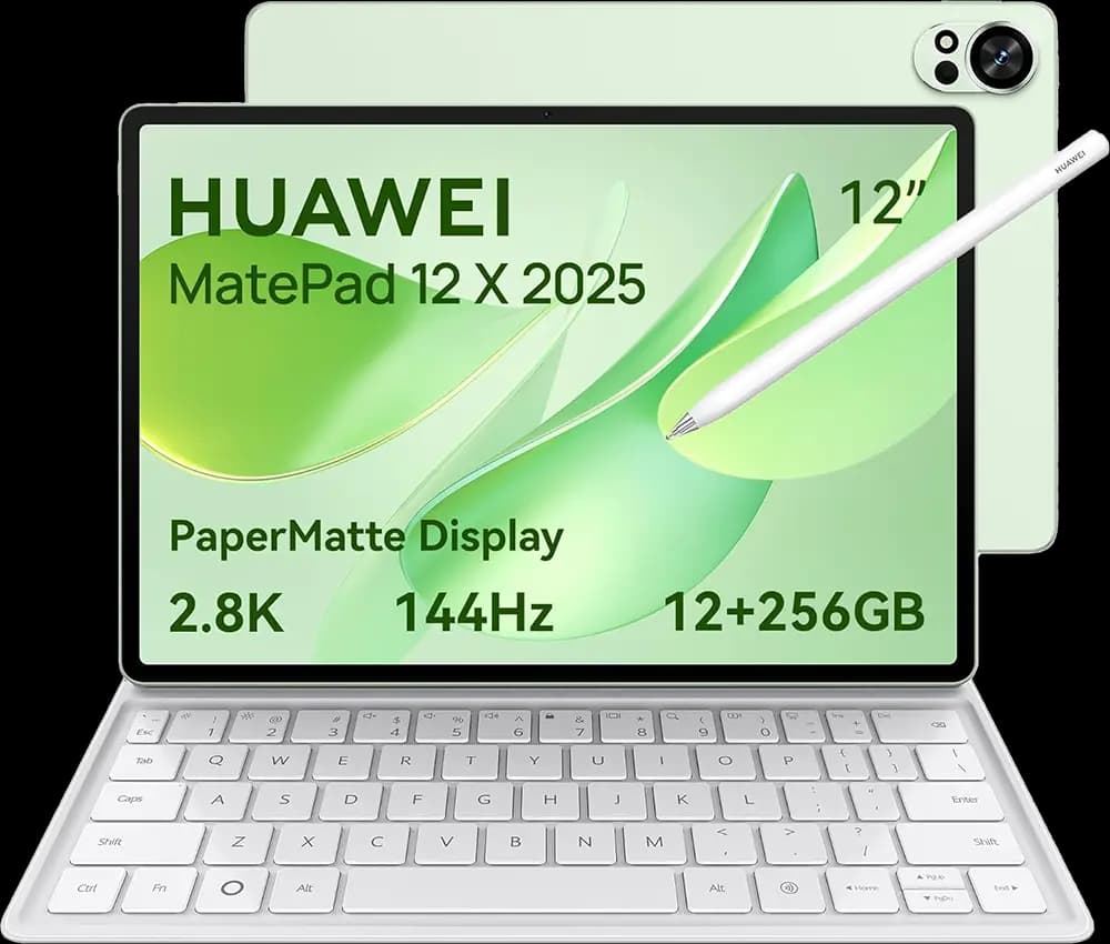 تابلت هواوي ميت باد 12X (2025) ، إصدار ورقي غير لامع شاشة 12 بوصة LCD ، ذاكرة 256 جيجابايت ، رامات 12 جيجابايت ، وواي فاي فقط ، أخضر