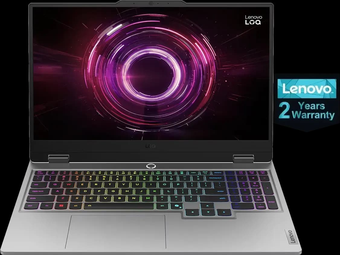 لابتوب لينوفو LOQ 15AHP10، معالج AMD Ryzen 7-250، رام 16GB، هارد 512GB SSD، كرت شاشة NVIDIA GeForce RTX5060 8GB GDDR6، شاشة 15.6 بوصة FHD IPS - رمادي