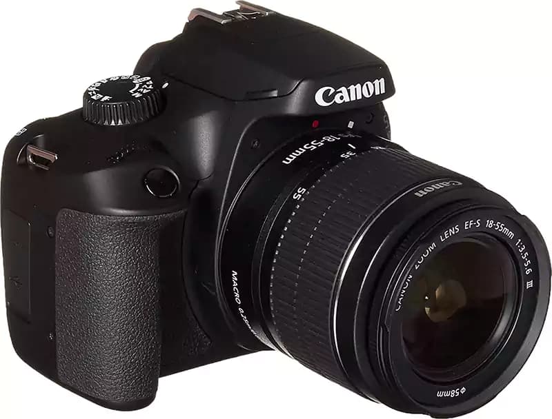 كاميرا كانون DSLR 4000 دي، عدسة 18- 55 مللي متر، دقة  الوضوح 18 ميجابيكسل، شاشة إل سي دي ، أسود