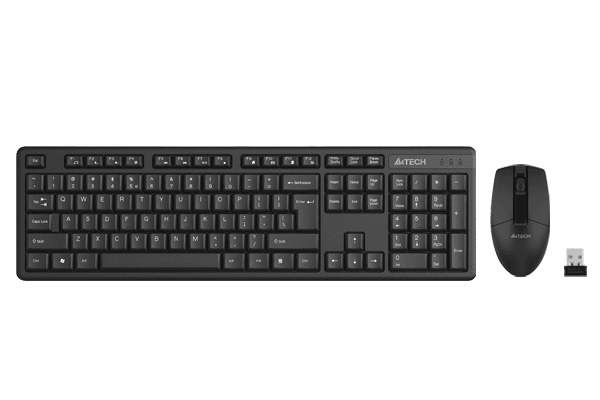 A4Tech 3330NS Wireless Desktop Keyboard & Mouse Black