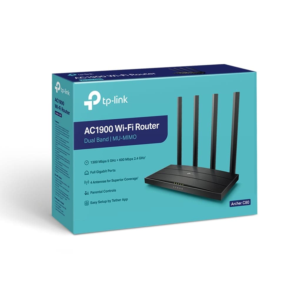 TP-Link | AC1900 Wireless MU-MIMO Wi-Fi Router – Archer C80