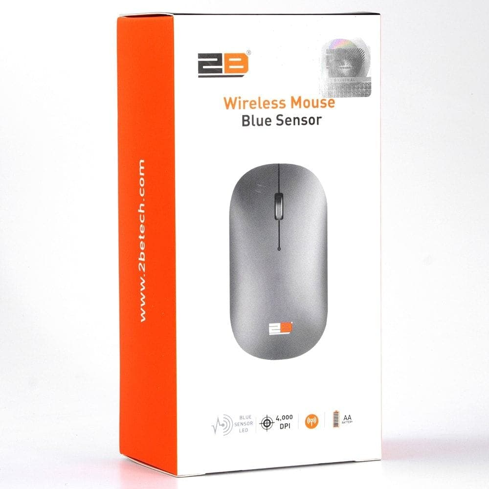2B 2.4GHz Slim Wireless Optical Mouse with Blue Light MO876 Gray